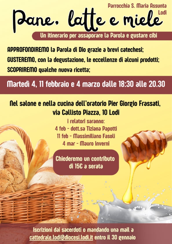 Pane, latte e miele: un itinerario per assaporare la Parola di Dio e gustare cibi